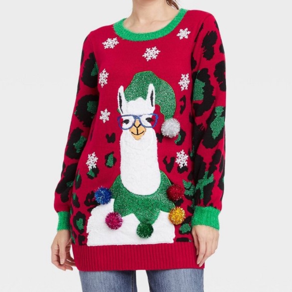 Women’s Holiday Llama Graphic Sweater